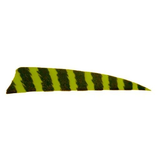 Натуральное оперение для стрел SKYLON FEATHERS SHIELD 4" RW BARRED NEON YELLOW комплект 24 штуки