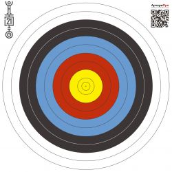 Мишень FITA 40 cм 10-1 дистанция 18 метров
